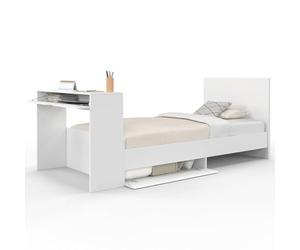 IDMarket - Lit Simple Omaha 90 x 190 cm Blanc