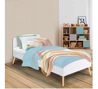 IDMarket – Lit simple scandinave SOREN 90 x 190 cm bois et blanc