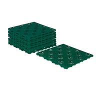 IDMarket - Lot de 10 Dalles caillebotis de Jardin Vert 29.5x29.5 CM