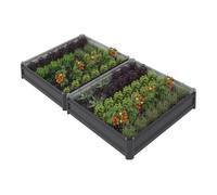 IDMarket - Lot de 2 carrés Potager en métal châssis carré 90 x 90 cm Gris Anthracite