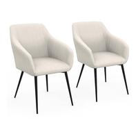 IDMarket - Lot de 2 chaises de Salle à Manger, fauteuils de Table Jany en Velours côtelé Beige