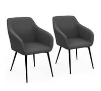 IDMarket - Lot de 2 chaises de Salle à Manger, fauteuils de Table Jany en Velours côtelé Gris