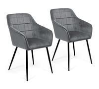 IDMarket - Lot de 2 chaises de Salle à Manger, fauteuils de Table Mady en Velours Gris Clair