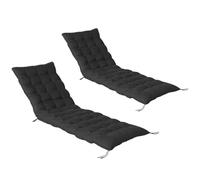 IDMarket - Lot de 2 Coussins Universel de transat Adam 180 cm Noir