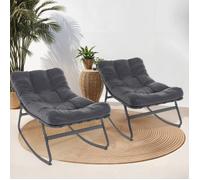 IDMarket Ensemble de meubles de jardin Arona – Noir / Gris