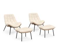 IDMarket - Lot de 2 fauteuils de Jardin Relax LOA Effet rotin