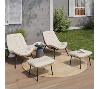 IDMarket - Lot de 2 fauteuils de Jardin Relax LOA Effet rotin