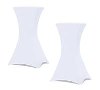 IDMarket - Lot de 2 Housses Blanches pour Table Haute Pliante 105 CM