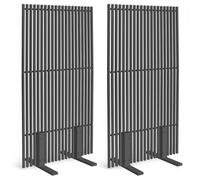 IDMarket - Lot de 2 paravents extérieurs ajourés Claustra décoratif 80 x 150 cm métal Gris Anthracite