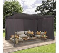 IDMarket Rideaux pour pergola - Lot de 2 pour 3 et 4 m, gris avec fermeture éclair