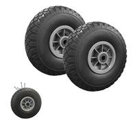 IDMARKET Lot de 2 roues increvables 250mm pour diable chariot alésage axe 16mm