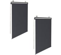 IDMarket – Lot de 2 stores enrouleurs pour pergola L.124 x H.225 cm gris anthracite