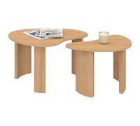 IDMarket - Lot de 2 Tables Basses gigognes Coline 70/50 Bois façon hêtre