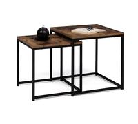 IDMarket Lot de 2 tables basses gigognes Dayton 40/45 effet vieilli design industriel