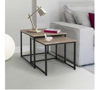 IDMarket - Lot de 2 tables basses gigognes Detroit 40/45 - Design industriel
