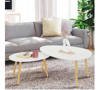 IDMarket - Lot de 2 Tables Basses gigognes Gaia laquées Blanc scandinave