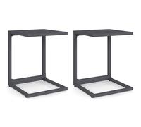 IDMarket - Lot de 2 Tables d'appoint de Jardin pour transat et Bain de Soleil Palma Gris Anthracite