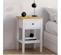IDMarket - Lot de 2 Tables de Chevet Achille Blanc et Plateau Bois