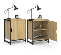 IDMarket - Lot de 2 Tables de Chevet Detroit 1 Porte Design Industriel