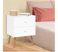 IDMARKET Lot de 2 tables de chevet EMMIE scandinaves 2 tiroirs blanc