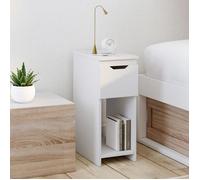 IDMarket - Lot de 2 Tables de Chevet étroites Anouk 1 tiroir avec Niche Blanc
