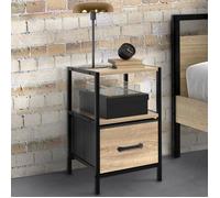 IDMARKET Lot de 2 tables de chevet UTAH 1 tiroir et 1 niche