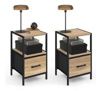 IDMarket - Lot de 2 Tables de Chevet Utah 1 tiroir et 1 Niche