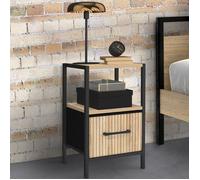 IDMarket - Lot de 2 Tables de Chevet Utah 1 tiroir et 1 Niche Effet Lattes