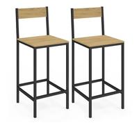 IDMarket - Tabourets de bar Detroit - Avec dossier, design industriel - Lot de 2