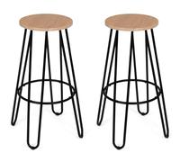 IDMarket - Lot de 2 tabourets de Bar Dublin Assise Ronde Design Industriel