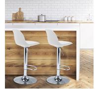 IDMARKET Lot de 2 tabourets de bar KARL design blanc