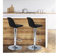 IDMarket Tabourets de bar Karl Design Noir – Lot de 2