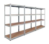 IDMarket - Lot de 3 étagères modulables Charges Lourdes en métal 12 Plateaux