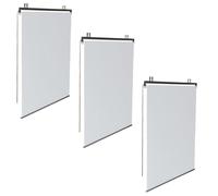 IDMarket - Lot de 3 Stores enrouleurs L.124 x H. 225 CM pour pergola Blanc