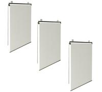 IDMarket - Lot de 3 Stores enrouleurs L.124 x H. 225 CM pour pergola écru