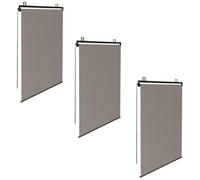 IDMarket - Lot de 3 Stores enrouleurs L.124 x H. 225 CM pour pergola Taupe