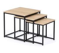 IDMarket – Lot de 3 tables basses gigognes Detroit 35/40/45 – design industriel