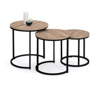 IDMarket - Lot de 3 Tables Basses gigognes Detroit Rondes 35/40/45 Design Industriel