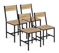 IDMarket - Lot de 4 chaises de Cuisine Detroit Design Industriel