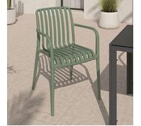 IDMARKET Lot de 4 chaises de jardin empilables BILBAO en polypropylène vert