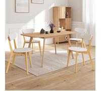IDMarket - Lot de 4 chaises scandinaves Freja bicolore blanc et bois pour salle à manger
