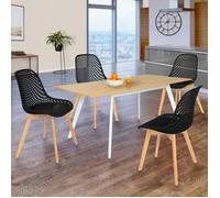IDMARKET Lot de 4 chaises de salle à manger MANDY scandinaves noir