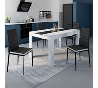 IDMarket - Lot de 4 chaises Romane noires bandeau blanc H. 97 cm pour salle à manger