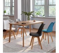 IDMARKET Lot de 4 chaises de salle à manger SARA scandinaves gris foncé, gris clair, blanc et bleu