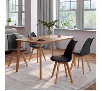 IDMarket Lot de 4 chaises scandinaves SARA Noires pour salle à manger