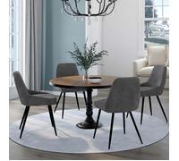 IDMarket - Lot de 4 chaises THALYA en Velours Gris foncé avec accoudoirs