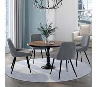 IDMarket – Lot de 4 chaises THALYA – velours gris clair avec accoudoirs