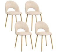 IDMarket - Lot de 4 chaises Mado en Velours Beige pour Salle à Manger