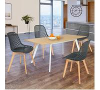 IDMarket - Lot de 4 chaises Mandy Grises pour Salle à Manger