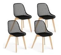 IDMarket - Lot de 4 chaises Mandy Noires pour Salle à Manger
